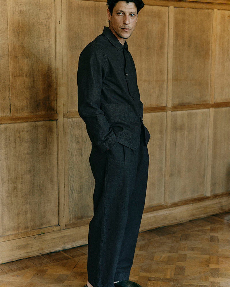 Jacquard Wool Socks | Parchment/Blue | TOAST