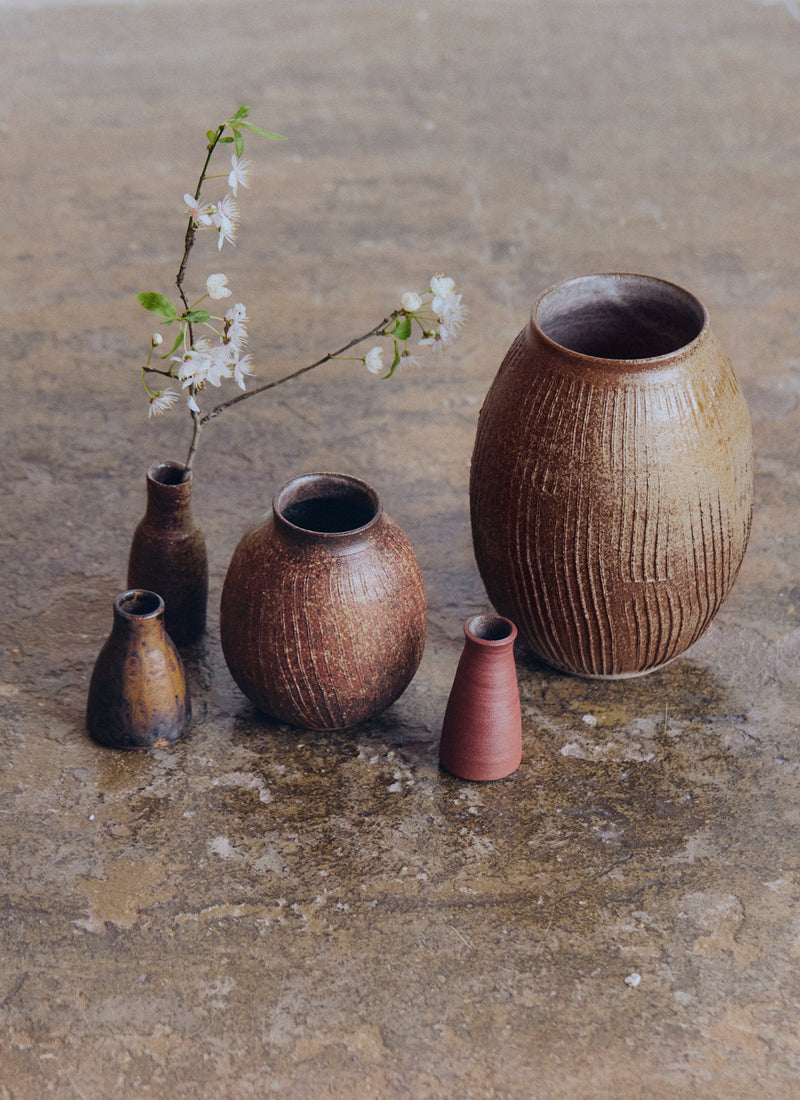 Laerke Moller Hansen Mini Red Stoneware Vase | Terracotta