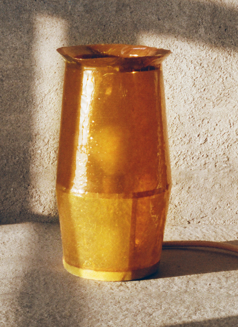 Jacob Marks Patchwork Pine Resin Lamp | Amber