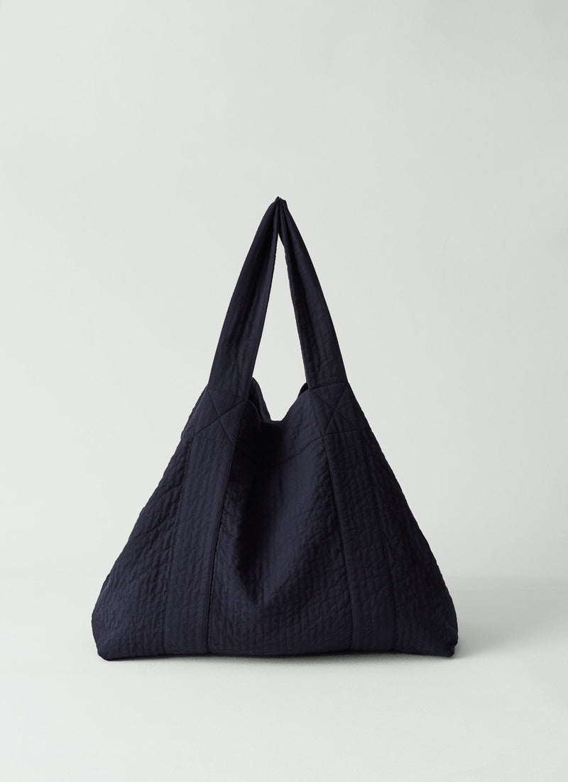 Quilted Cotton Lounge Bag | Indigo Blue