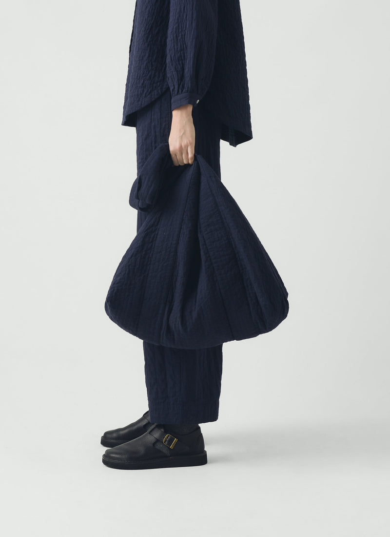 Quilted Cotton Lounge Bag | Indigo Blue