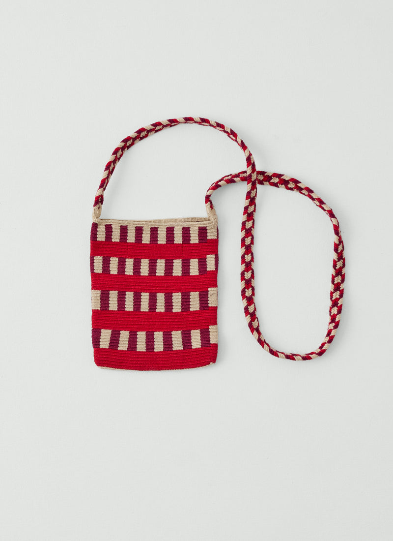 Guanabana Woven Bag | Raspberry/Ecru