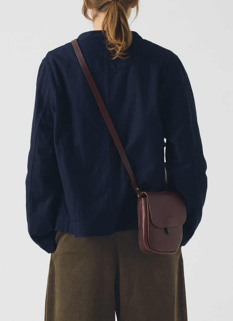 Kate Sheridan Leather Half Orbed Tab Bag | Chestnut