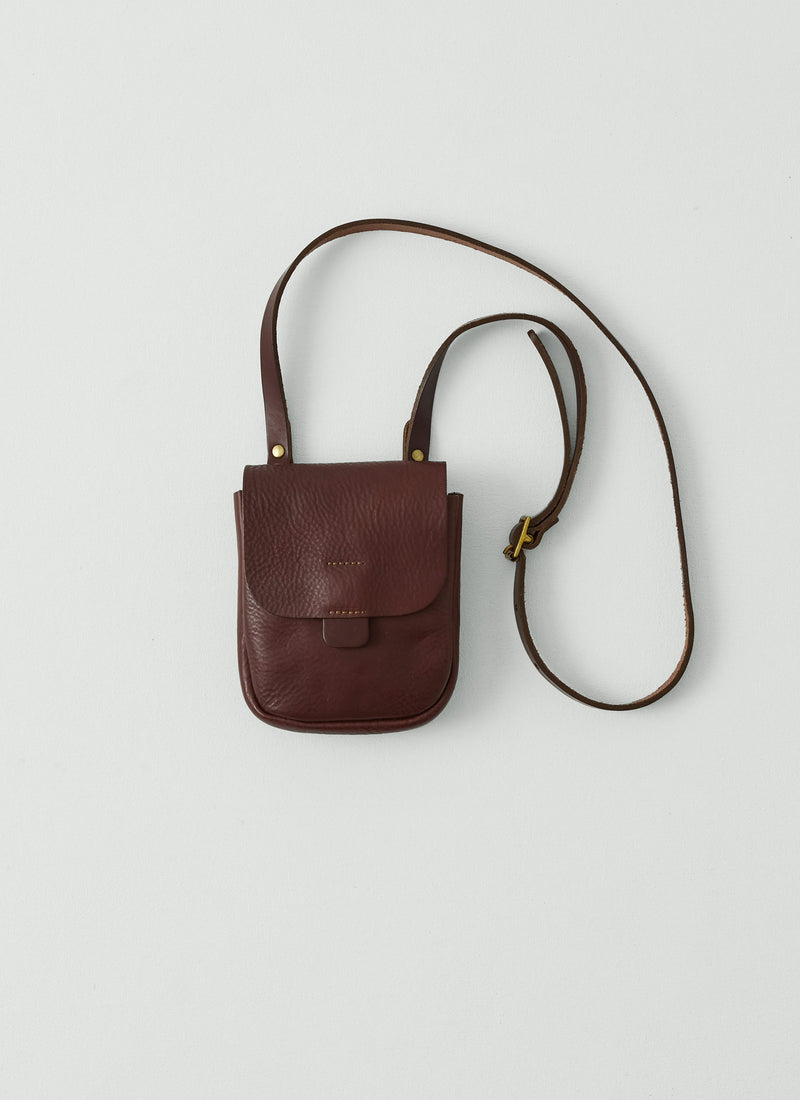 Kate Sheridan Leather Half Orbed Tab Bag | Chestnut