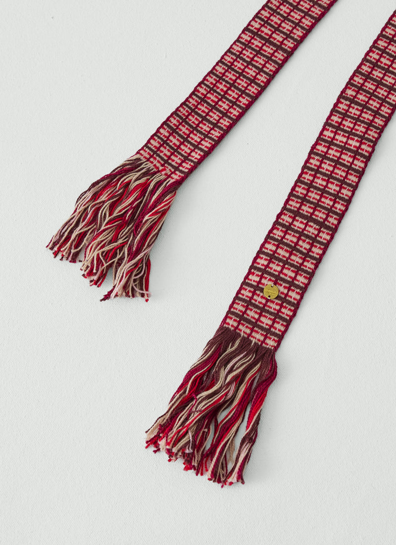 Guanabana Hand Woven Belt | Raspberry/Ecru