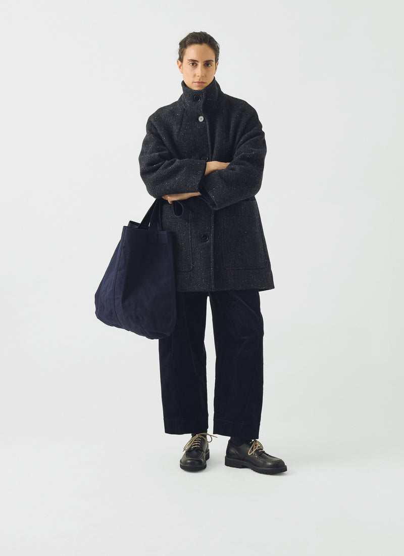 Waxed Cotton Canvas Bag | Dark Navy