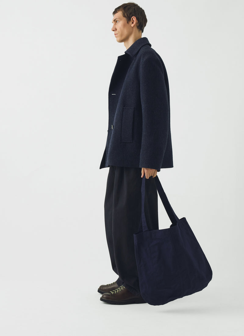 Waxed Cotton Canvas Bag | Dark Navy