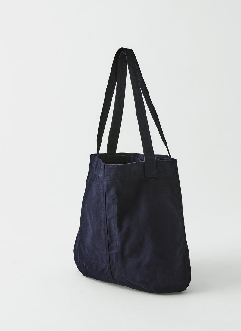Waxed Cotton Canvas Bag | Dark Navy