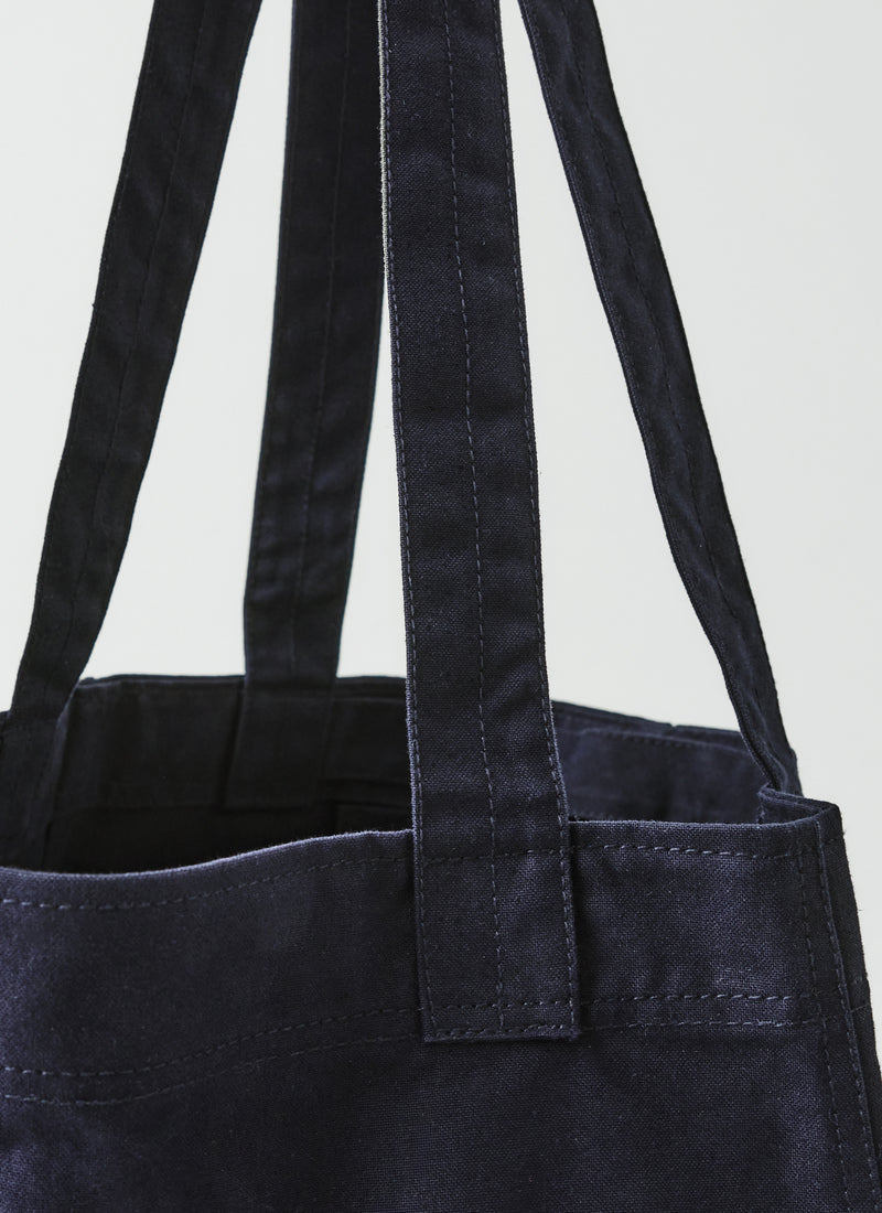Waxed Cotton Canvas Bag | Dark Navy