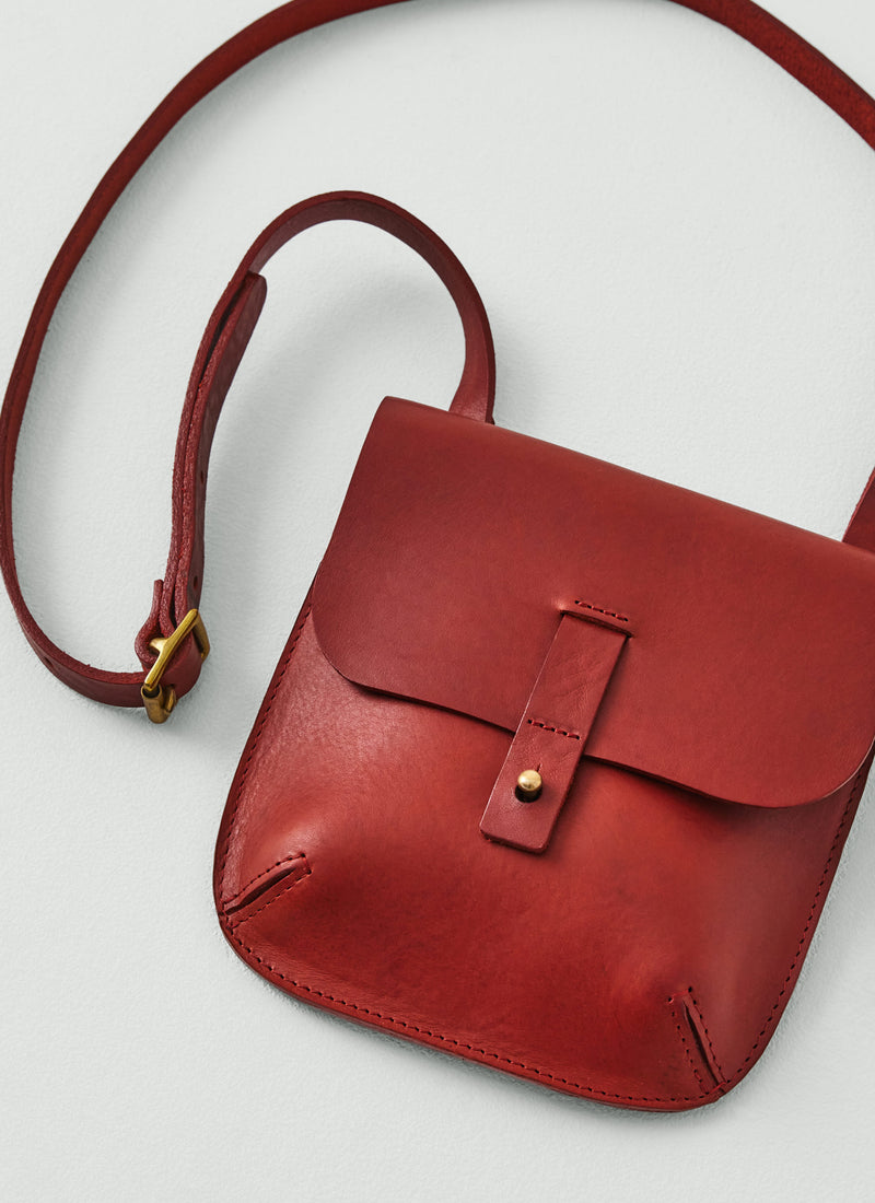 Kate Sheridan Leather Mini Field Bag | Redcurrant