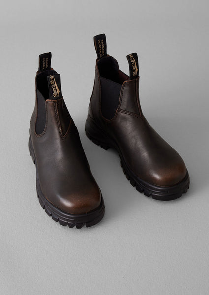 Leather Lug Boots Chocolate