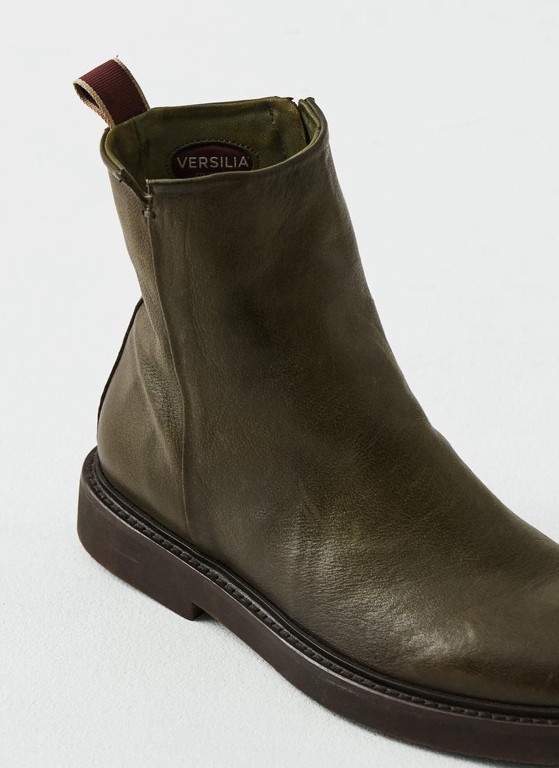 Sturlini Leather Zip Up Boots | Olive