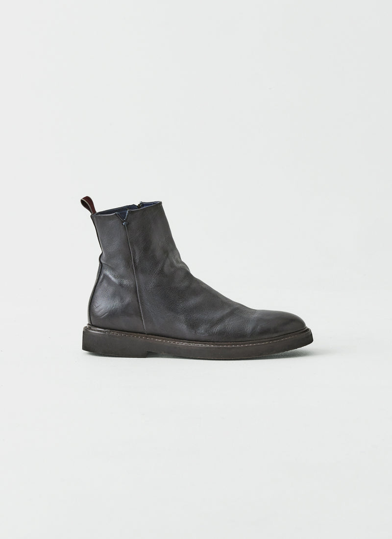 Sturlini Leather Zip Up Boots | Navy