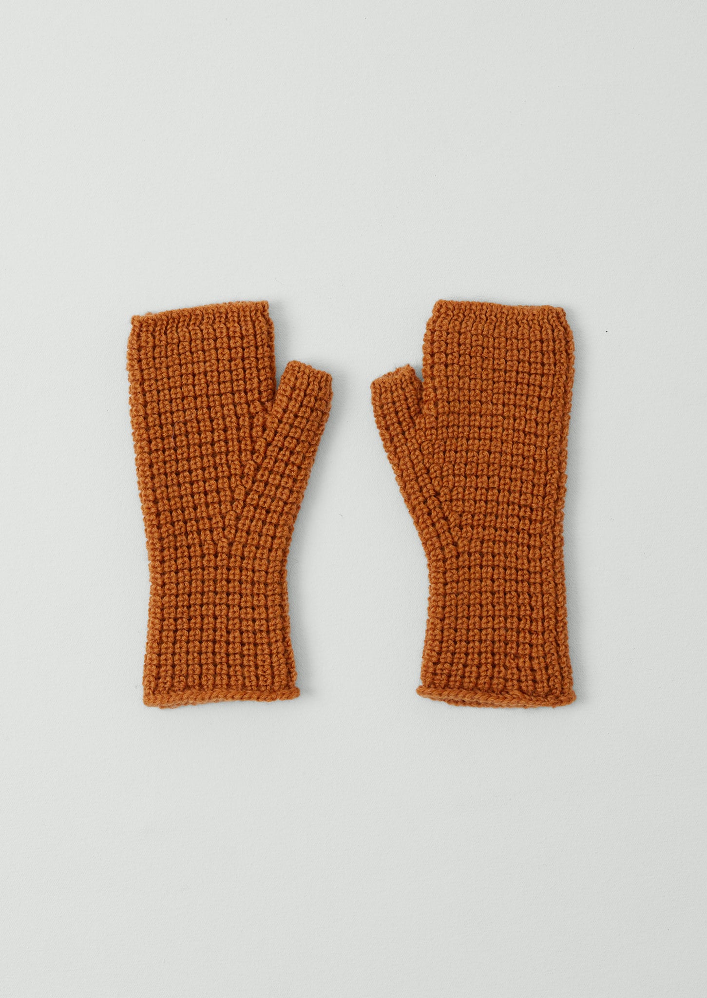 Waffle Stitch Fingerless Gloves | Apricot