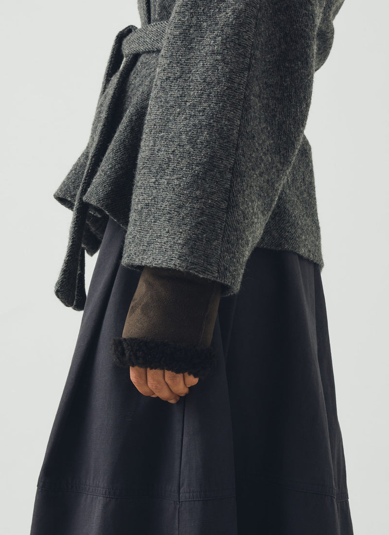 Owen Barry Sheepskin Mittens | Dark Brown