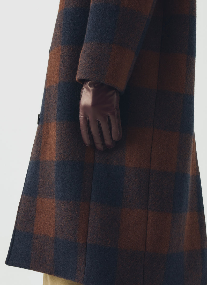 Hestra Jeanne Leather Knit Gloves | Dark Plum