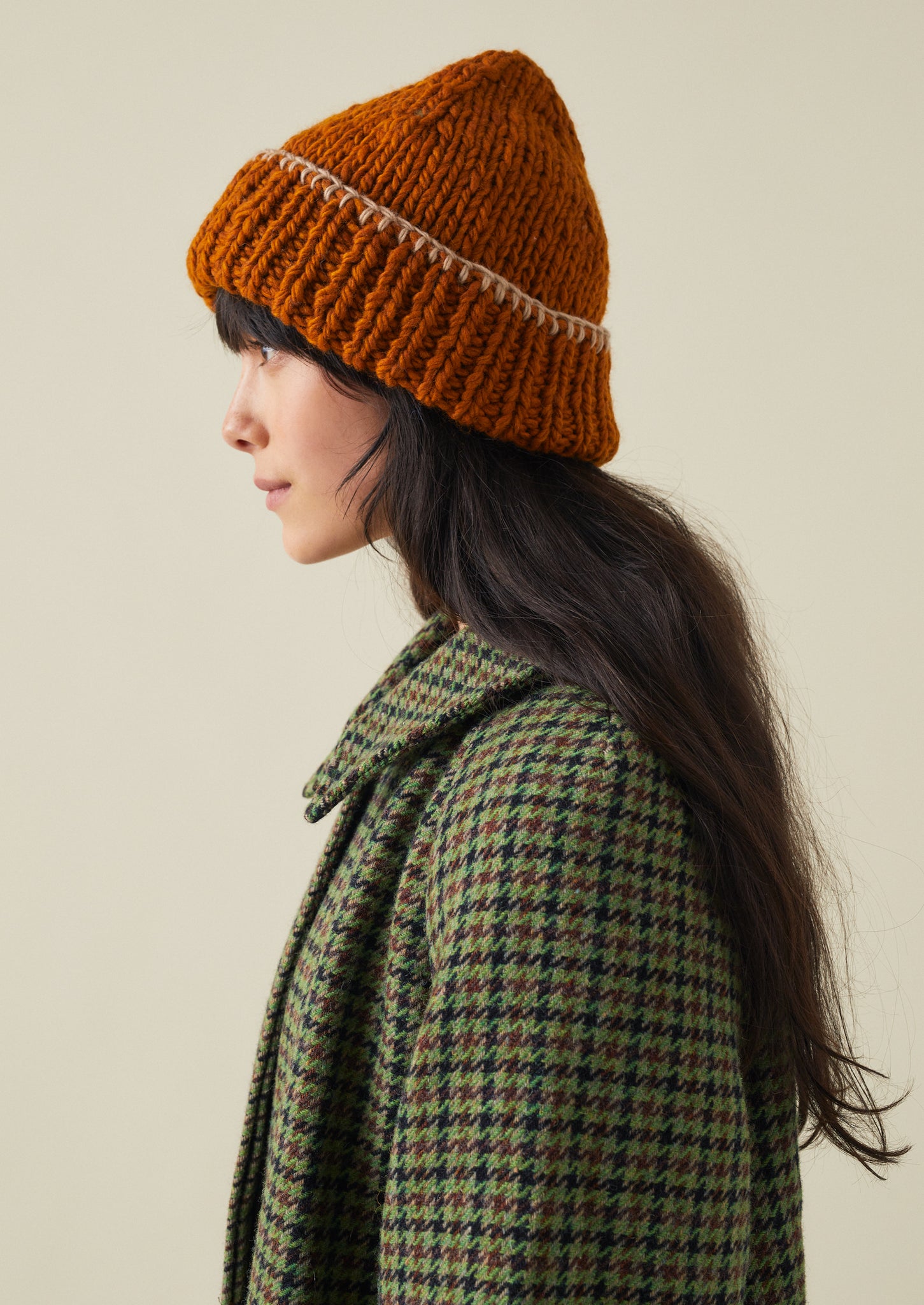 Hand Knitted Chunky Beanie | Cumin