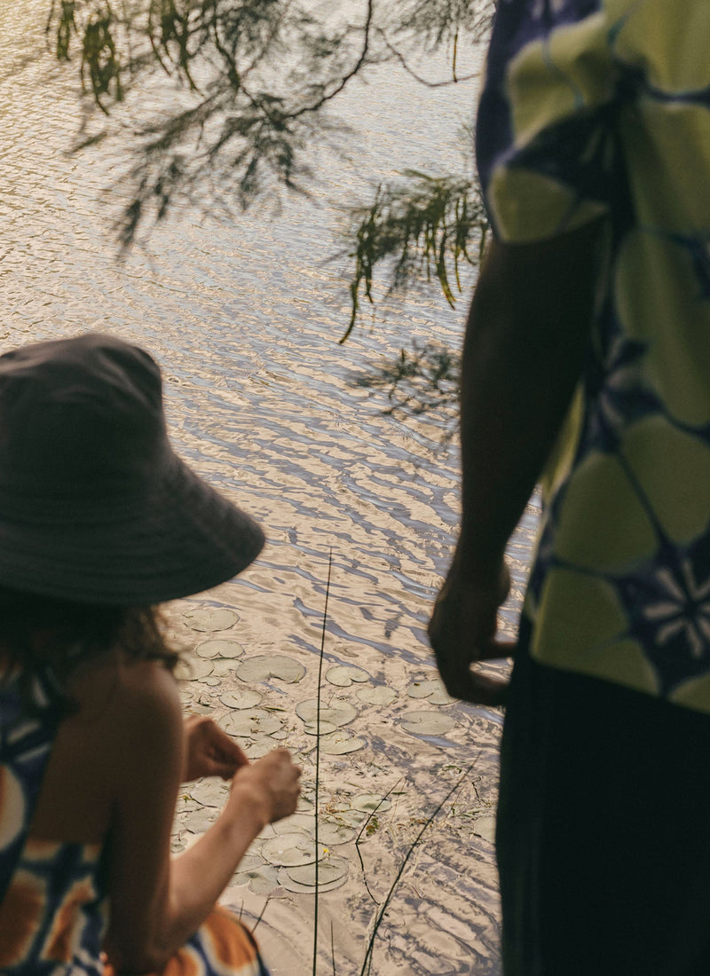 Romualda Hand Painted Grande Reversible Hat | Slate/Blue