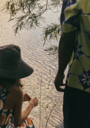 Romualda Hand Painted Grande Reversible Hat | Slate/Blue