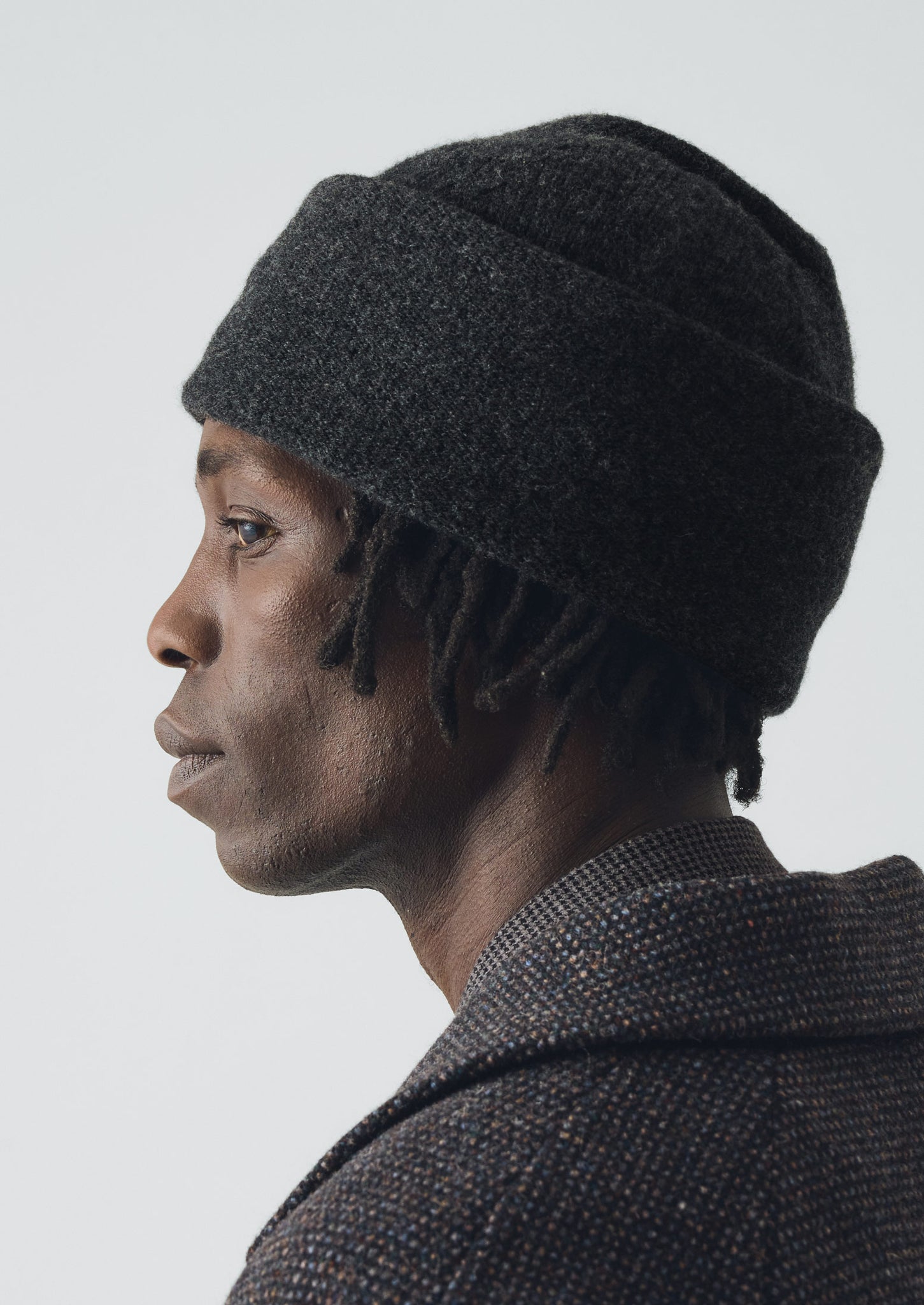 ? Hadley Beanie in Charcoal Knitted Reversible Cable Beanie Charcoal - AndesGifts main image 2