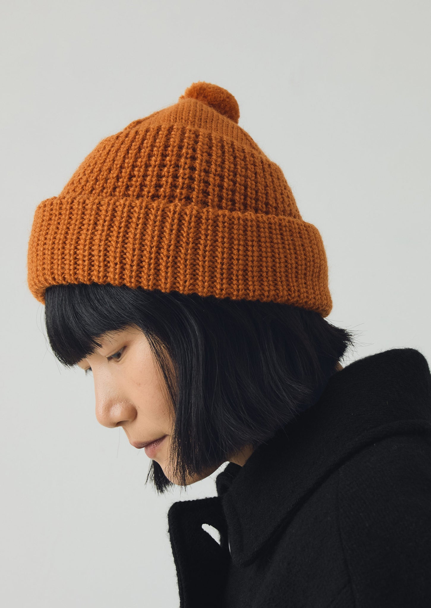 Waffle Stitch Wool Beanie | Apricot