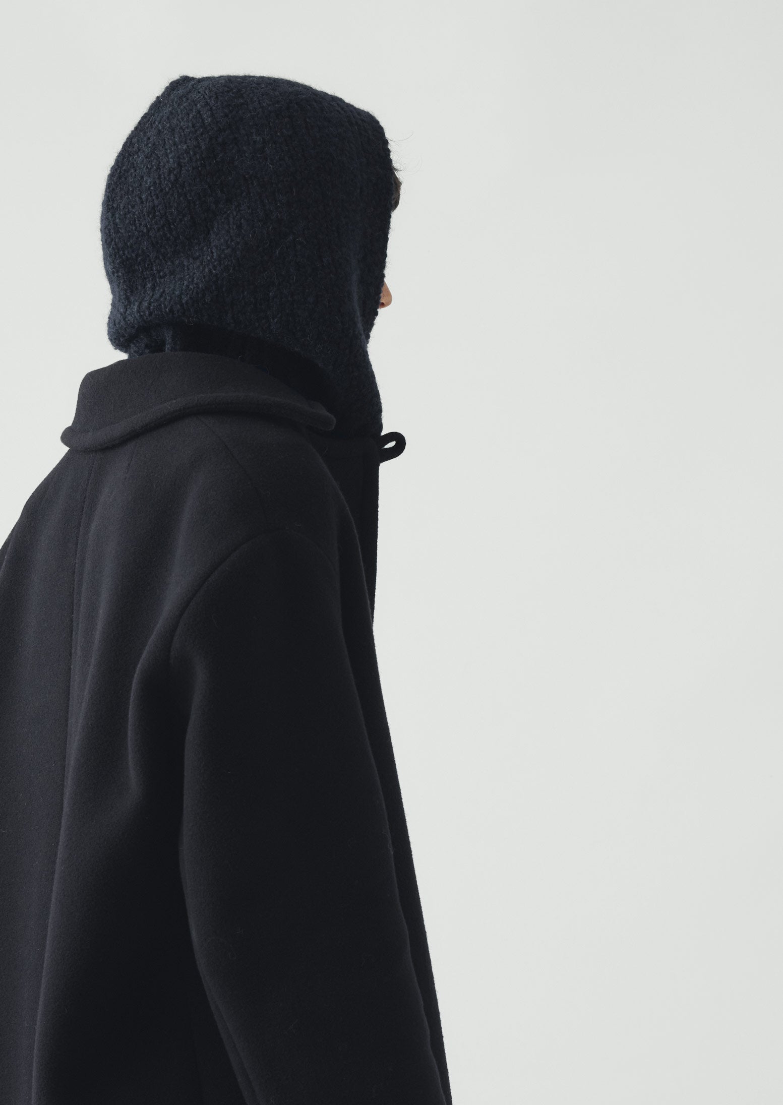 Wool Alpaca Boucle Hood | Navy | TOAST