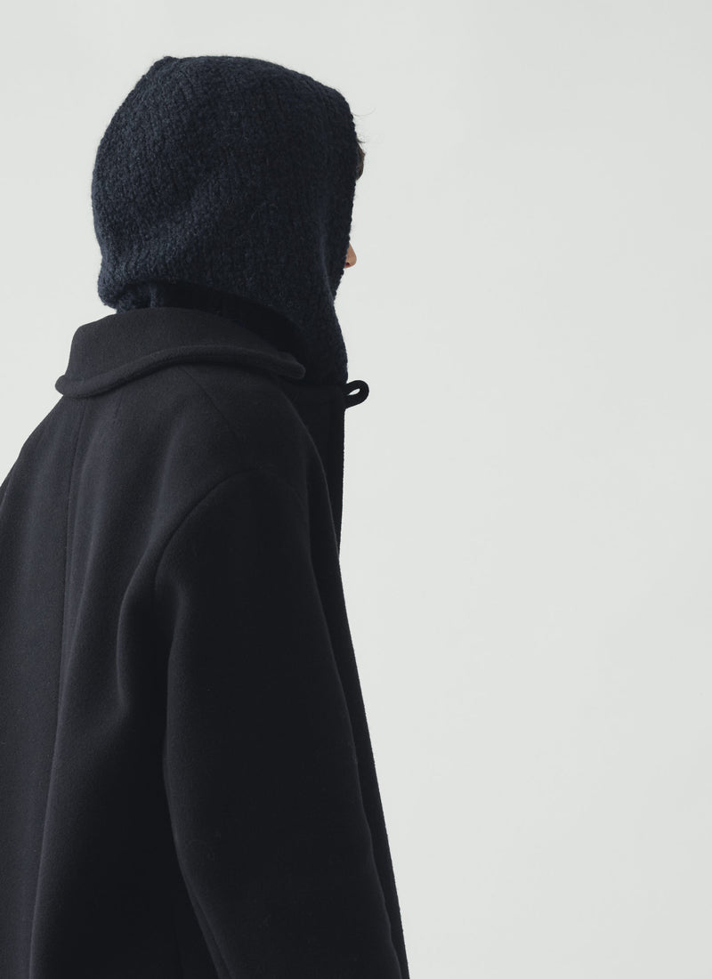 Wool Alpaca Boucle Hood | Navy