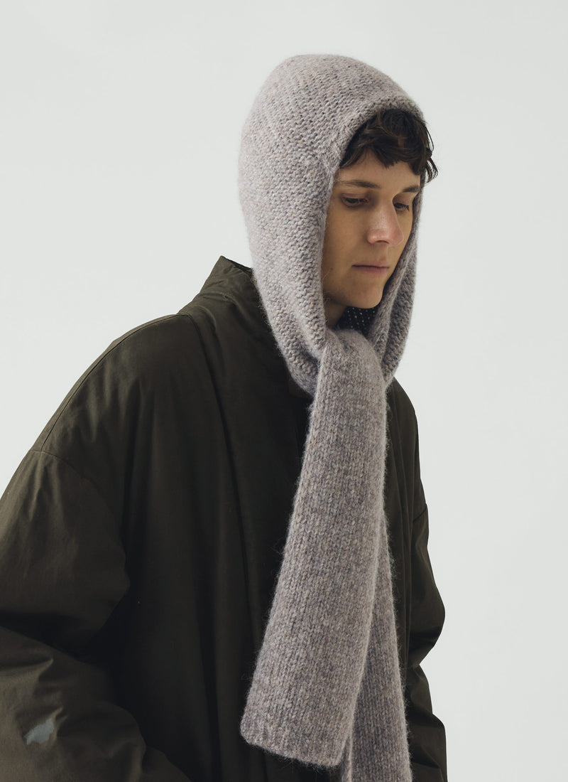 Lofty Alpaca Hooded Scarf | Stone