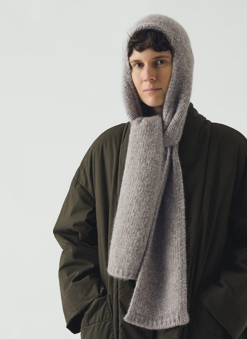 Lofty Alpaca Hooded Scarf | Stone