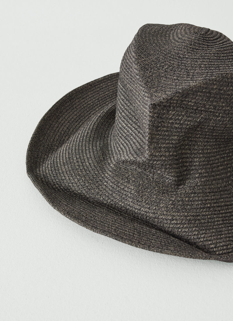 Decho Crushed Washi Paper Hat | Charcoal