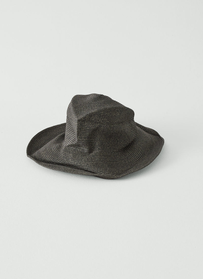 Decho Crushed Washi Paper Hat | Charcoal