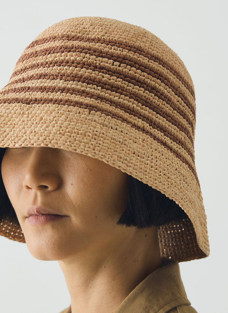 Maison N.H Paris Raffia Stella Hat | Natural/Brown