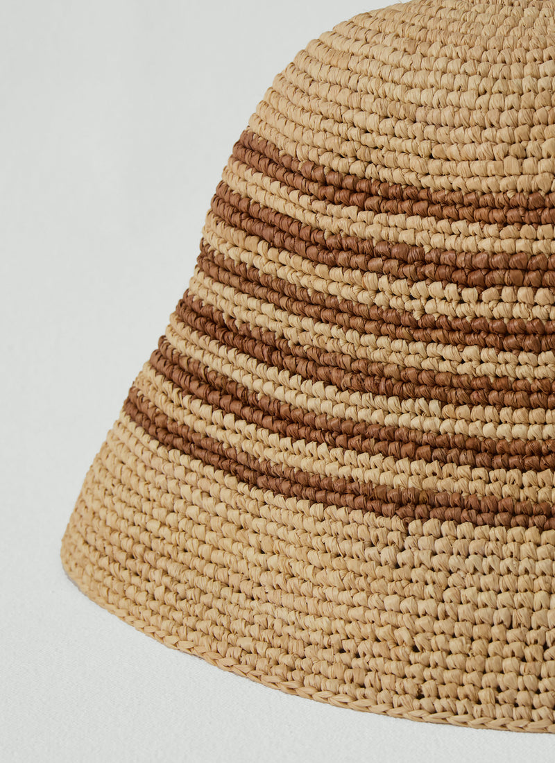 Maison N.H Paris Raffia Stella Hat | Natural/Brown