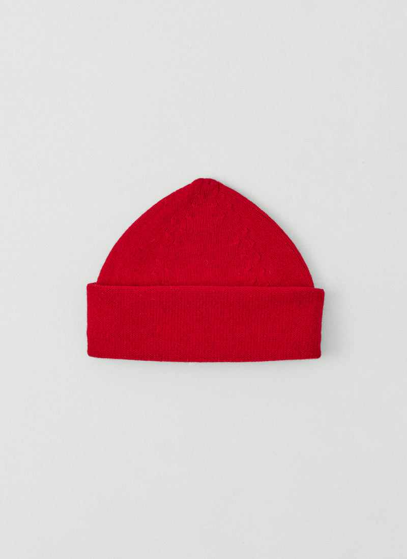 Washed Lambswool Beanie Hat | Cardinal Red