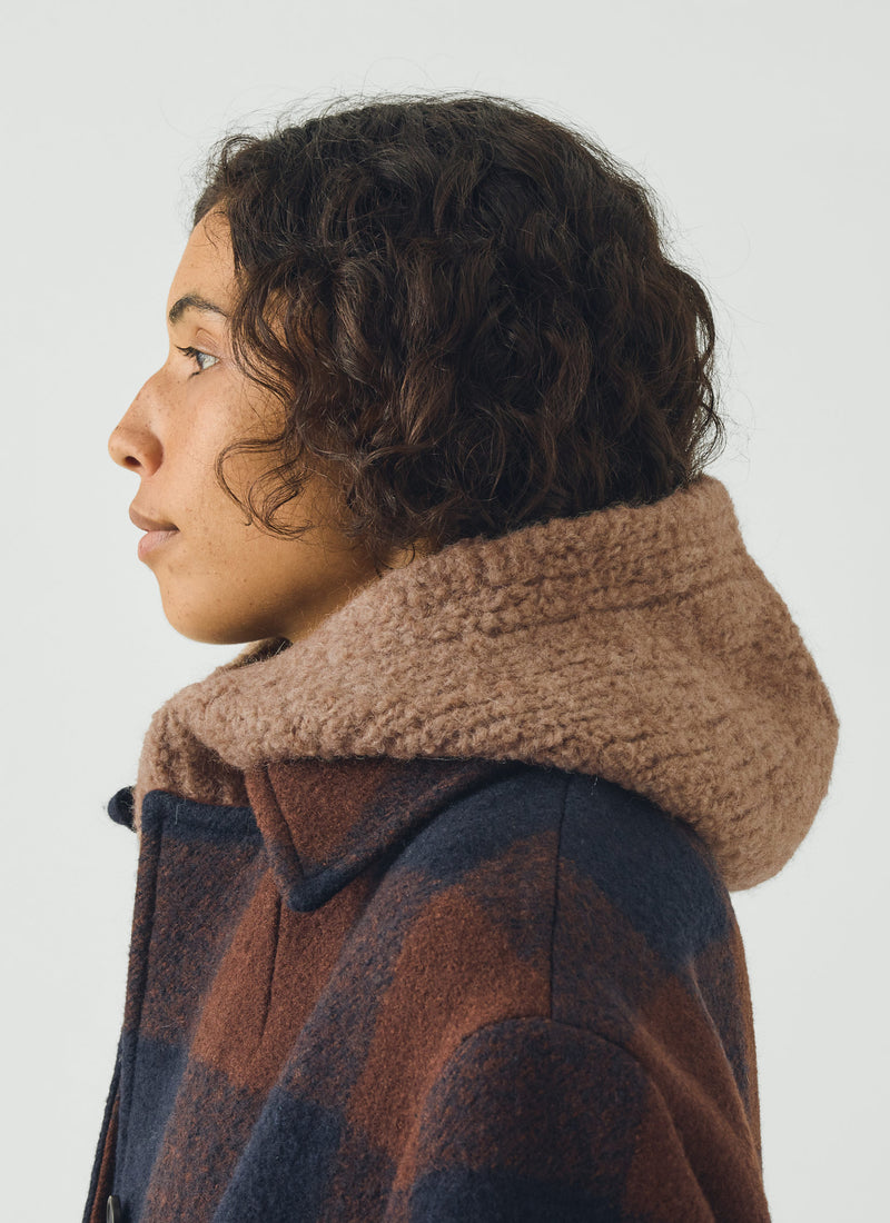 Wool Alpaca Boucle Hood | Biscuit