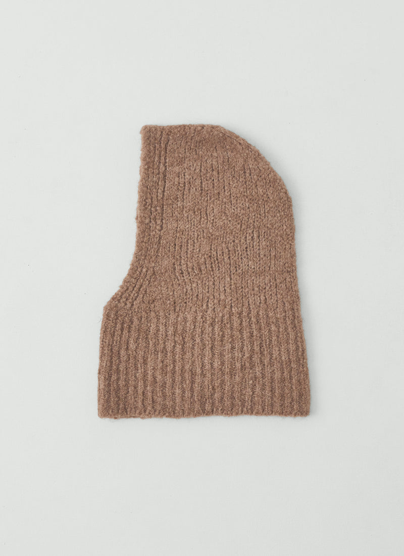 Wool Alpaca Boucle Hood | Biscuit