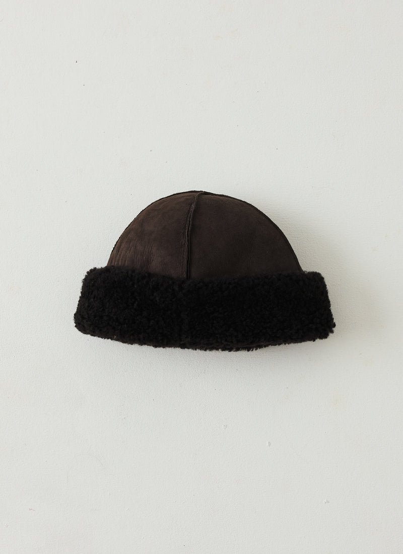 Owen Barry Sheepskin Hat | Dark Brown