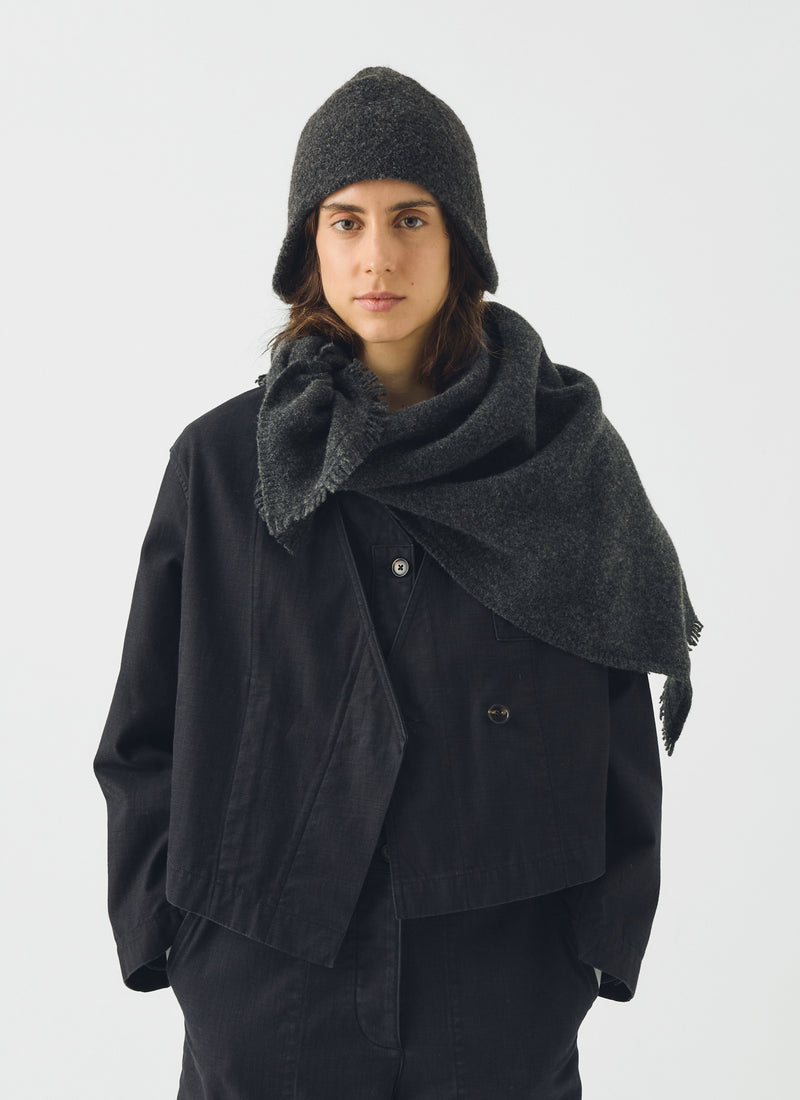 Rototo Alpaca Boucle Ear Flap Beanie | Charcoal