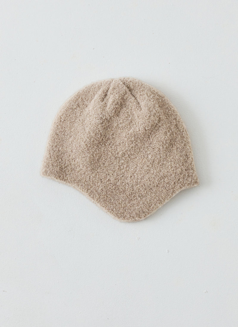 Rototo Alpaca Boucle Ear Flap Beanie | Oatmeal