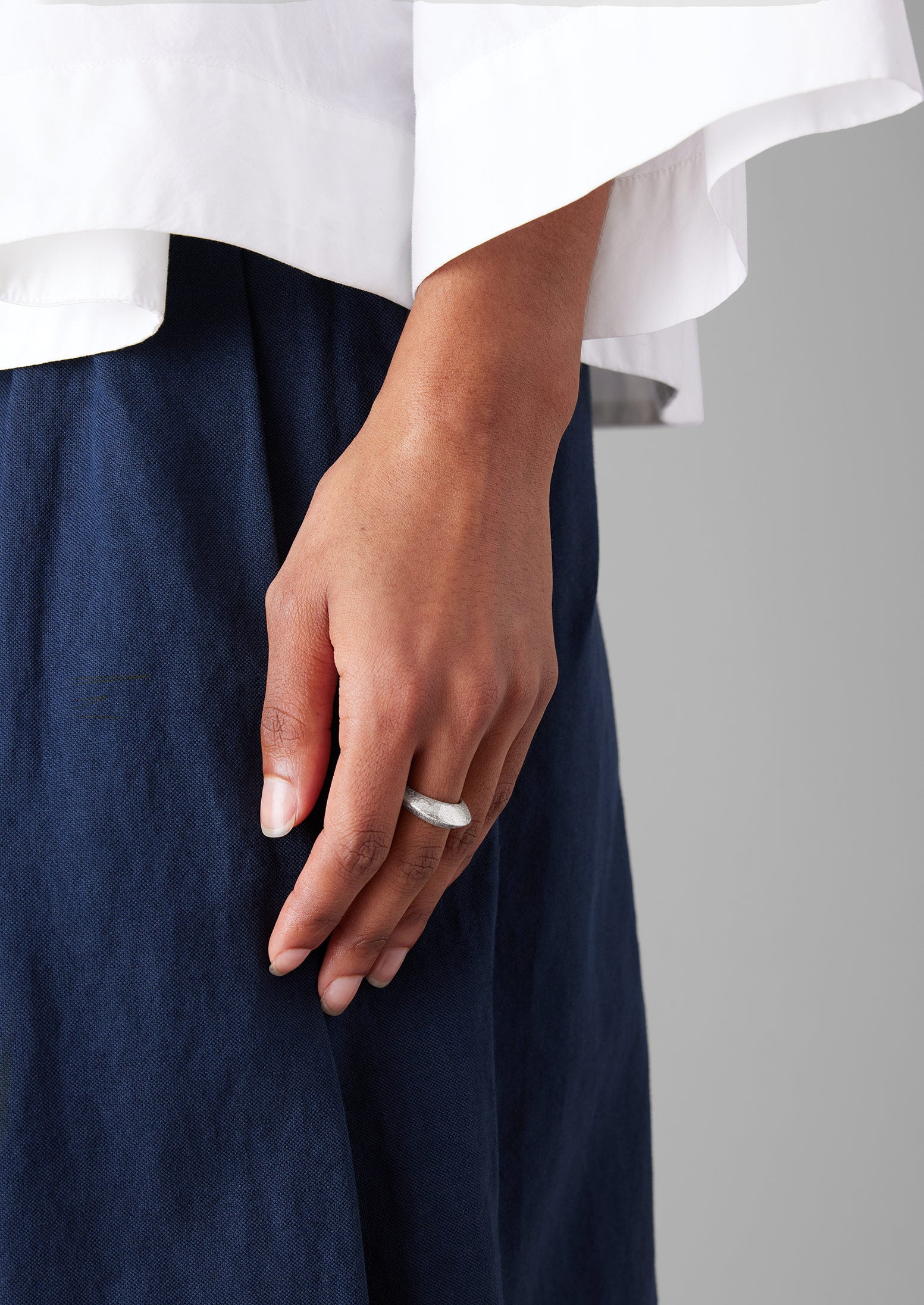 Sally Lacock Silver Sculpted Ridge Ring | Silver | TOAST