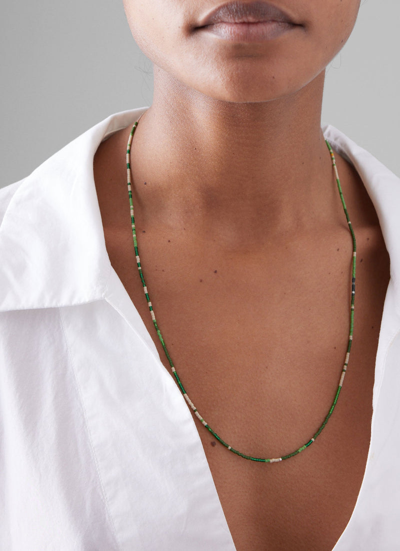 Helena Rohner Miyuki Mixed Bead Necklace | Fern Green Multi