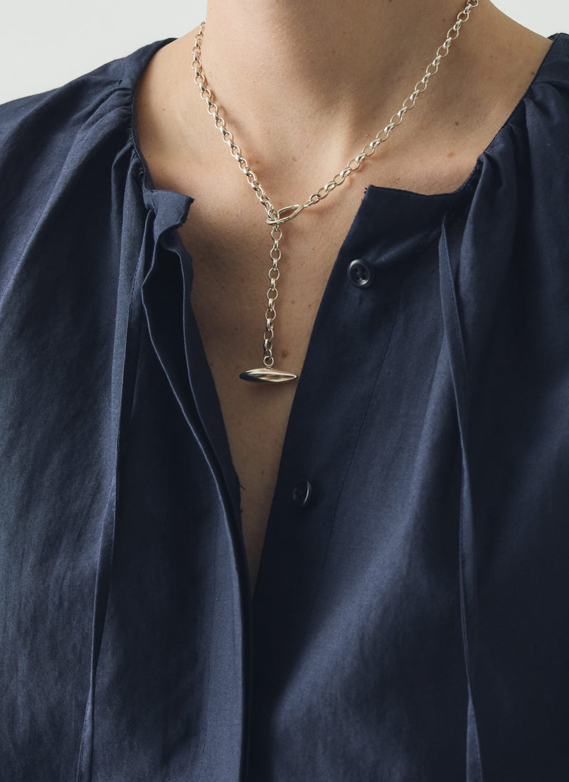 Sally Lacock Pod Toggle Silver Necklace | Silver
