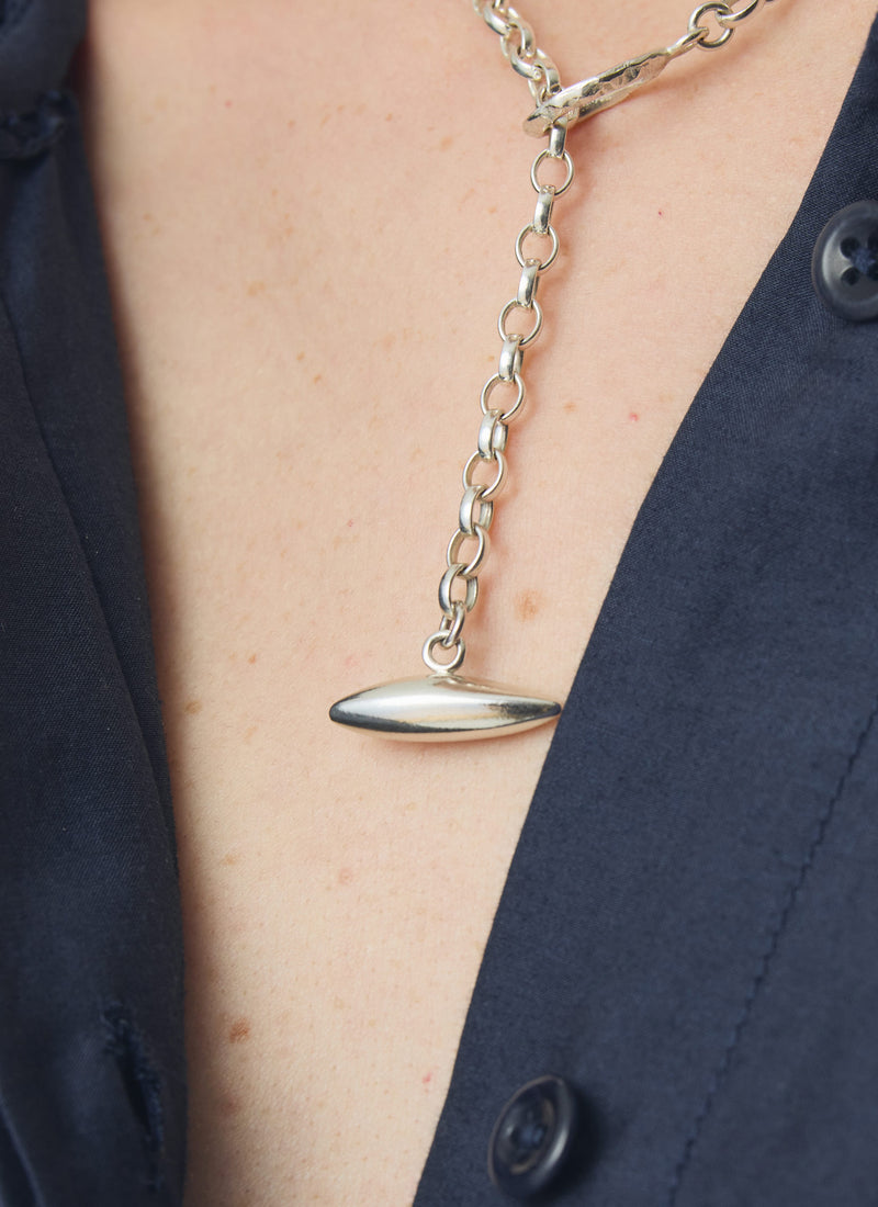 Sally Lacock Pod Toggle Silver Necklace | Silver