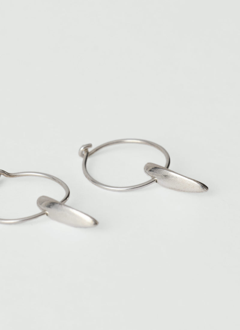 Sally Lacock Sculpted Seed Charm Hoops | Silver