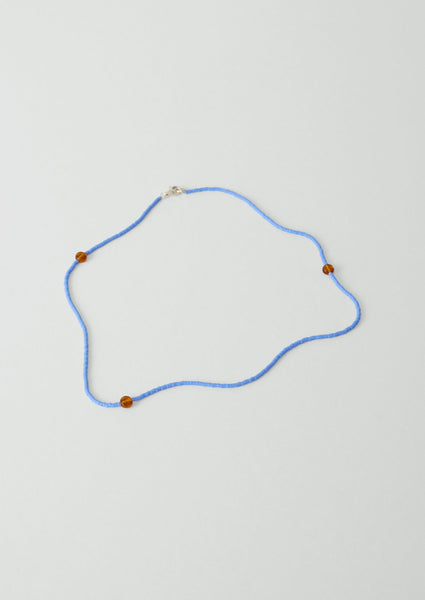 Glass Beaded Necklace Cornflower