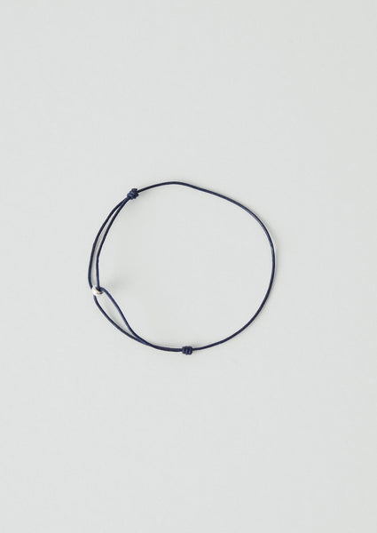 Bead Bracelet Navy Silver