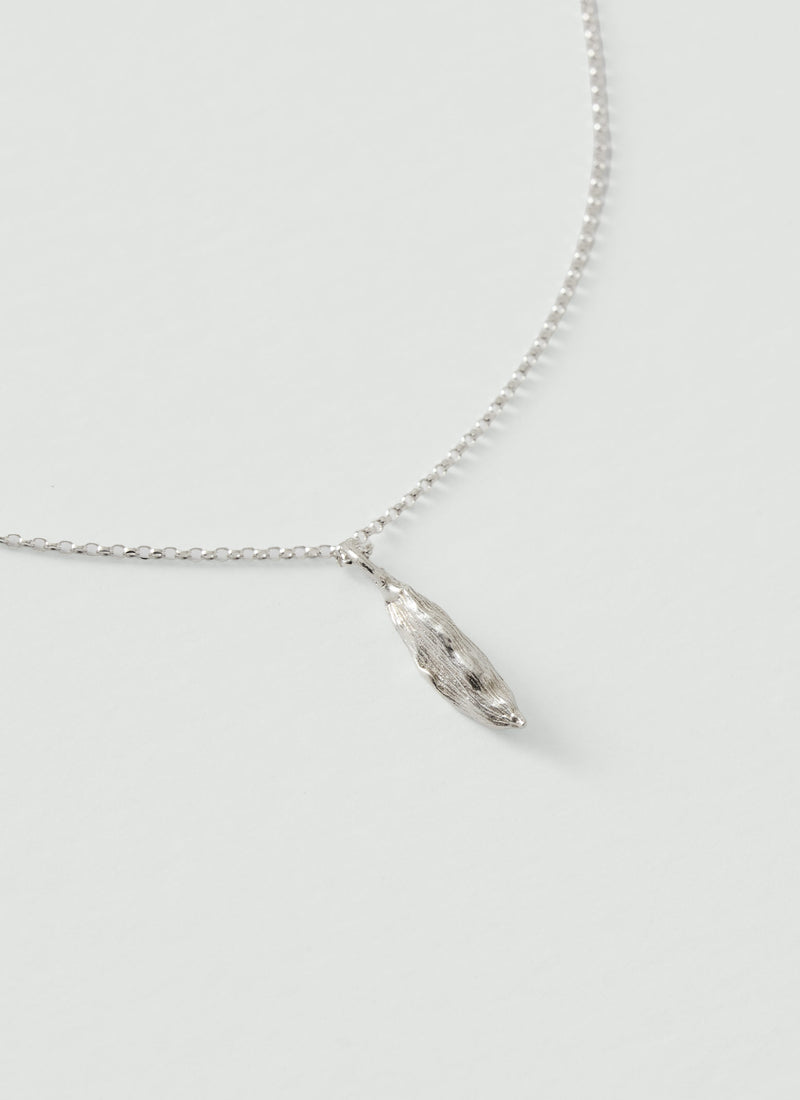 Alba Silver Cardamom Pod Necklace | Silver