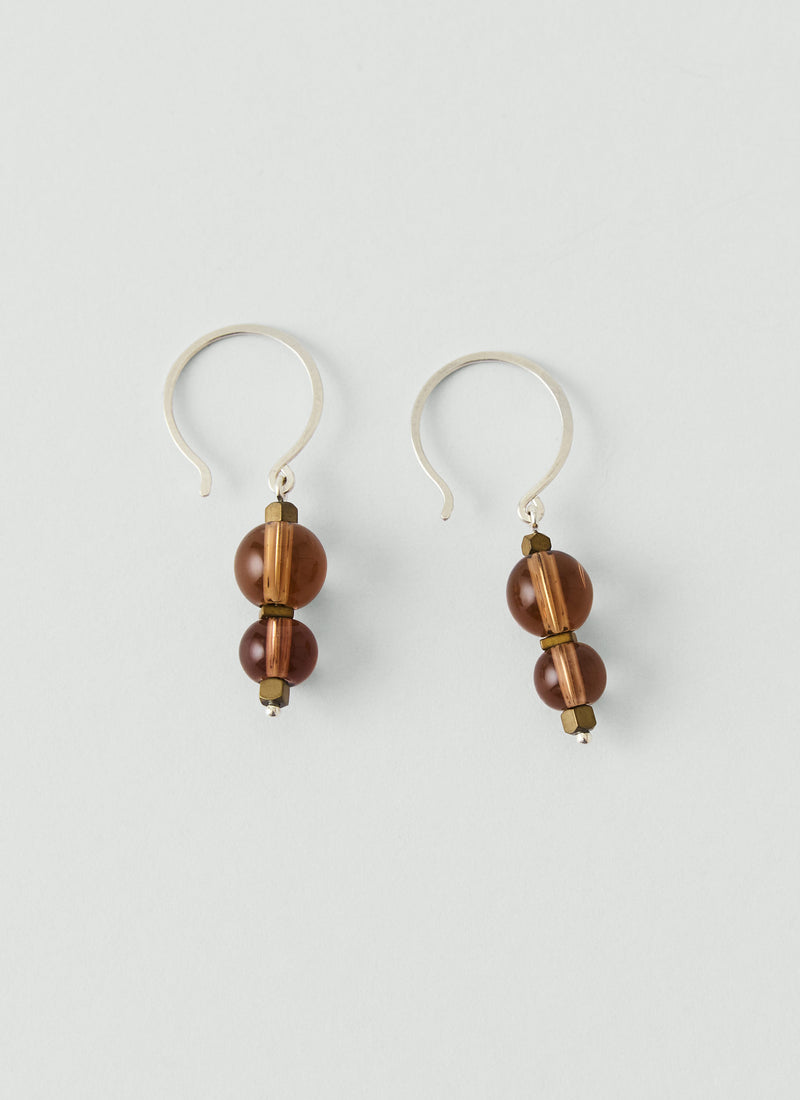 Emma Craig Bead Drop Earrings | Golden Brown