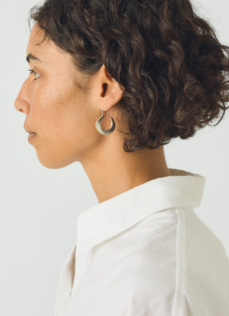 Helena Rohner Silver Shadow Hoop Earrings | Silver