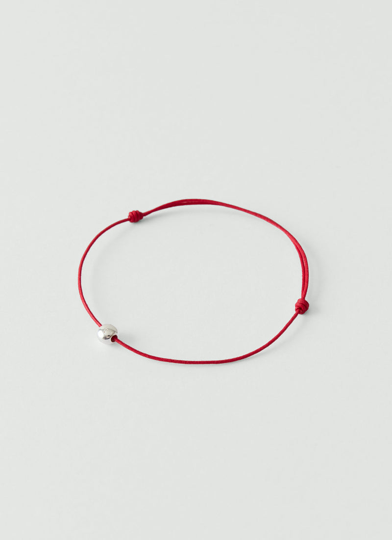 Helena Rohner Large Silver Bead String Bracelet | Tomato/Silver